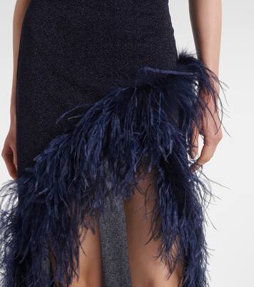 Abito lungo Lumière Plumage con piume | Oséree