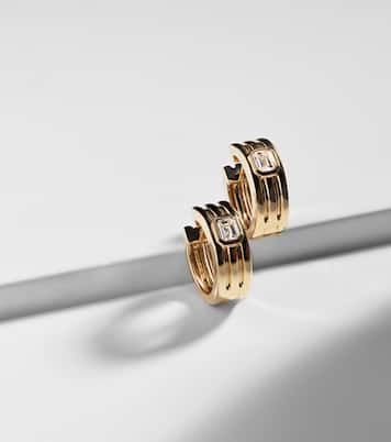 Boucles d'oreilles Trio Ridge en or 14 ct et diamants | Stone and Strand
