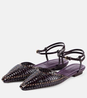 Ballerines Violette en cuir verni | Ulla Johnson