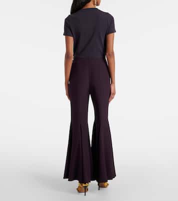 Pantaloni flared in crêpe di raso | Chloé