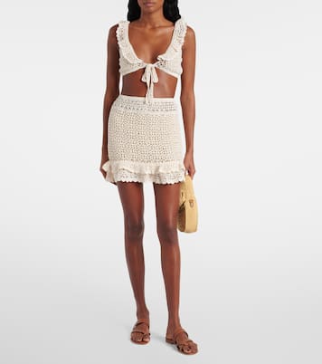 Minigonna Brigitte in crochet di cotone | Anna Kosturova