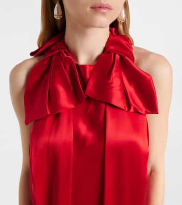 Bow-detail open-back silk satin gown | Simone Rocha