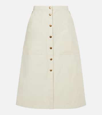 Gonna midi in twill di misto cotone | Moncler