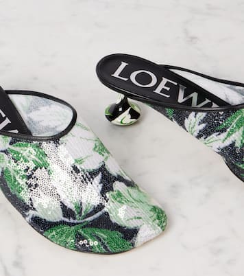 Toy 45 floral sequined mesh mules | Loewe