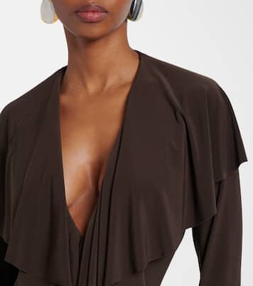 Ruffled jersey bodysuit | Norma Kamali