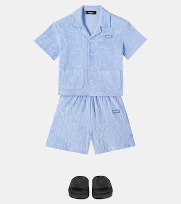 Shorts de felpa en mezcla de algodón | Versace Kids