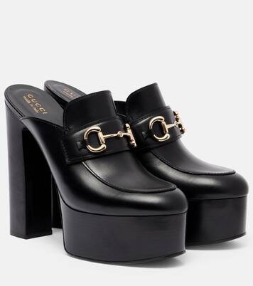 Horsebit 1955 leather platform mules | Gucci