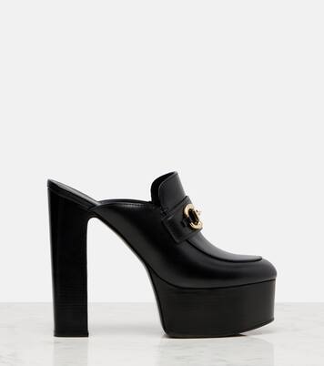 Horsebit 1955 leather platform mules | Gucci