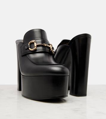 Horsebit 1955 leather platform mules | Gucci