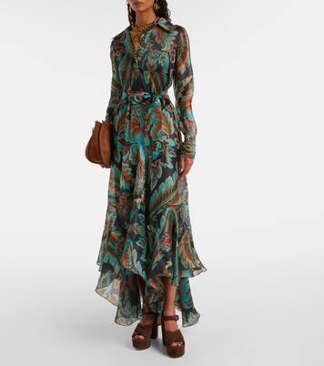 Paisley fringed silk gown | Etro