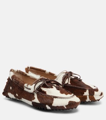 Printed calf hair driving shoes | Le Monde Béryl