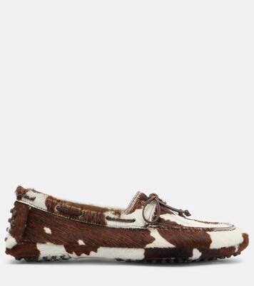 Printed calf hair driving shoes | Le Monde Béryl