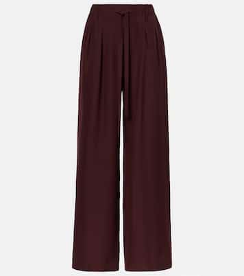 Pantaloni regular in seta con pince | Loewe