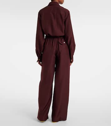 Pantaloni regular in seta con pince | Loewe