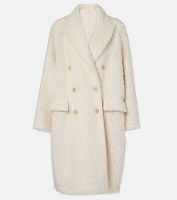 Double-breasted alpaca-blend coat | Brunello Cucinelli