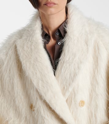 Double-breasted alpaca-blend coat | Brunello Cucinelli