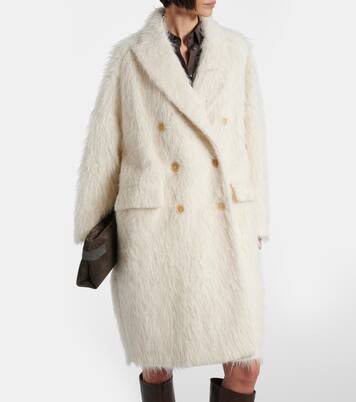 Double-breasted alpaca-blend coat | Brunello Cucinelli