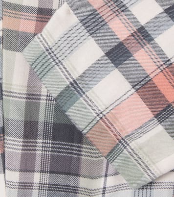 Baby Arne checked cotton chambray pants | Wheat