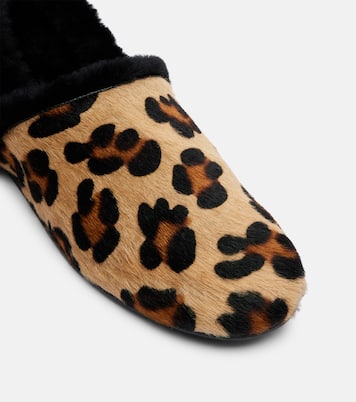Shearling-lined calf hair slip-on shoes | Yves Salomon