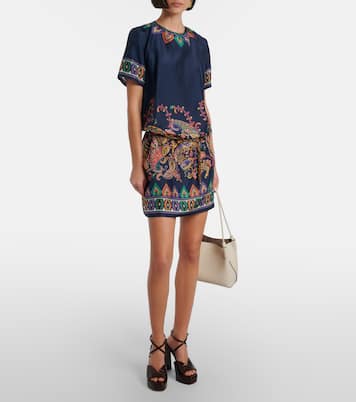 Vestido corto habotai de seda con paisley | Etro