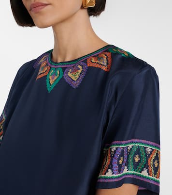 Vestido corto habotai de seda con paisley | Etro