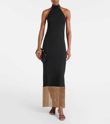 Berlin fringed crêpe cady maxi dress | Taller Marmo