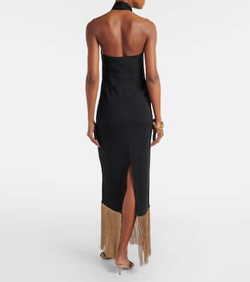 Berlin fringed crêpe cady maxi dress | Taller Marmo