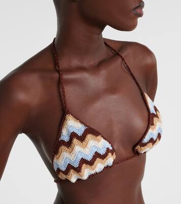 Bikini-Oberteil Summer Chevron aus Häkelstrick | Anna Kosturova
