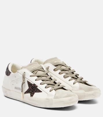 Super Star glitter leather sneakers | Golden Goose
