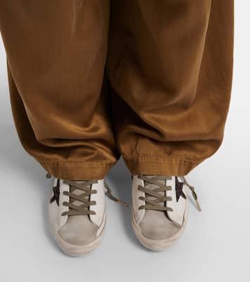 Super Star glitter leather sneakers | Golden Goose