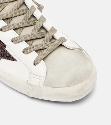 Super Star glitter leather sneakers | Golden Goose