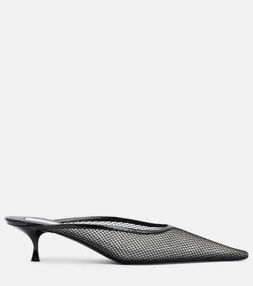 ميولز من الشبك مع تقليم بالجلد | Victoria Beckham