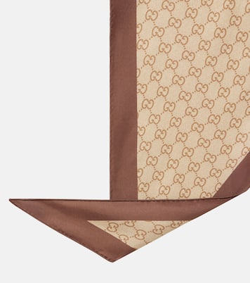 GG printed silk twill scarf | Gucci