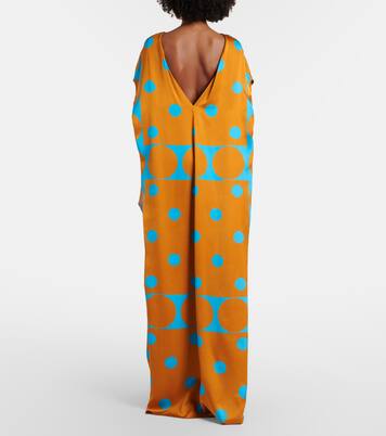 Printed satin maxi dress | Dries Van Noten