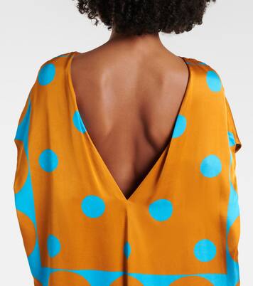 Printed satin maxi dress | Dries Van Noten