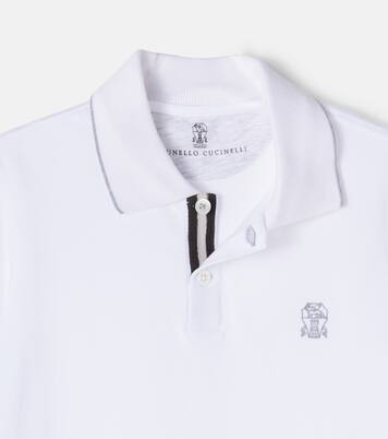 Cotton piqué polo shirt | Brunello Cucinelli Kids