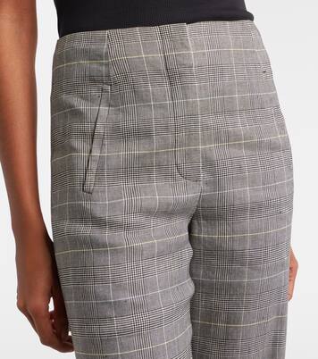 Jude checked linen-blend wide-leg pants | Veronica Beard
