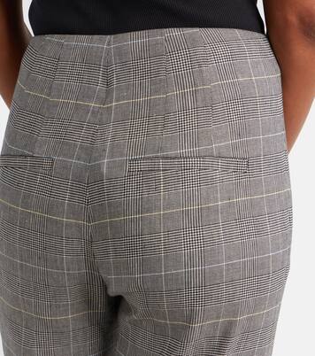 Jude checked linen-blend wide-leg pants | Veronica Beard