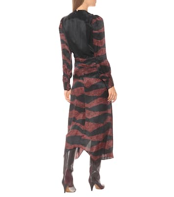 Robe midi Romina imprimée en satin | Isabel Marant