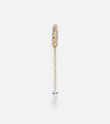 Boucle d'oreille unique Pendulum en or jaune 18 ct et diamant | Maria Tash