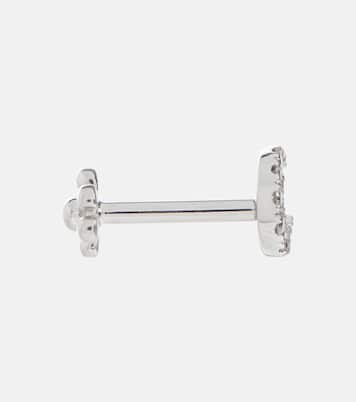Diamond Moon Small 18kt white gold single earrings with white diamonds | Maria Tash