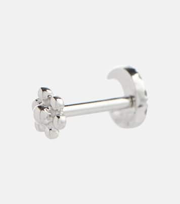 Diamond Moon Small 18kt white gold single earrings with white diamonds | Maria Tash