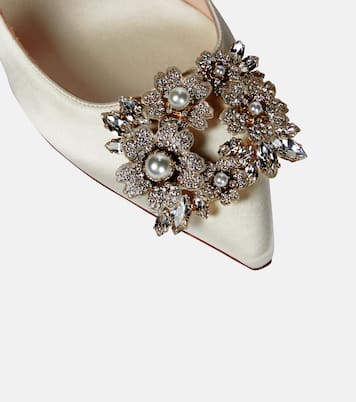 Pumps RV Bouquet 85 in raso con cristalli | Roger Vivier