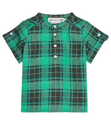 Baby - Camicia Emilio in lino a quadri | Bonpoint