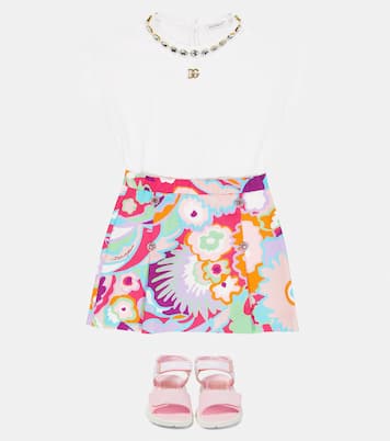 T-shirt in cotone con decorazione | Dolce&Gabbana Kids