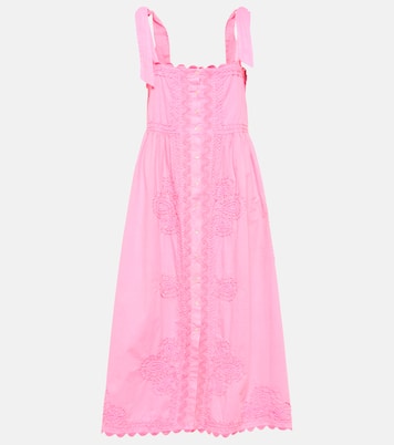 Self-tie cotton poplin midi dress | Juliet Dunn