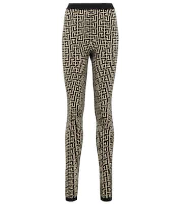Leggings de jacquard en mezcla de lana | Balmain