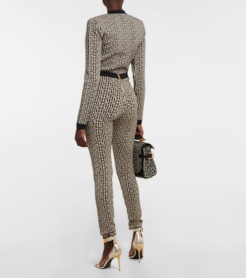 Leggings de jacquard en mezcla de lana | Balmain