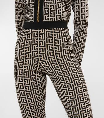 Leggings de jacquard en mezcla de lana | Balmain