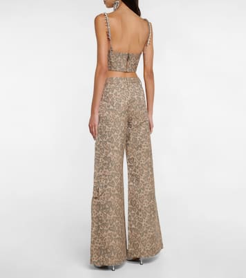 Embellished printed corset top | Area